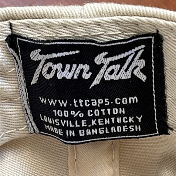 Town Talk Prairie Trails Country Club tan and green Velcro strap one size hat - Picture 5 of 7